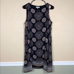 Max Studio Women’s Boho Floral Patten Multicolor Sleeveless Shift Dress